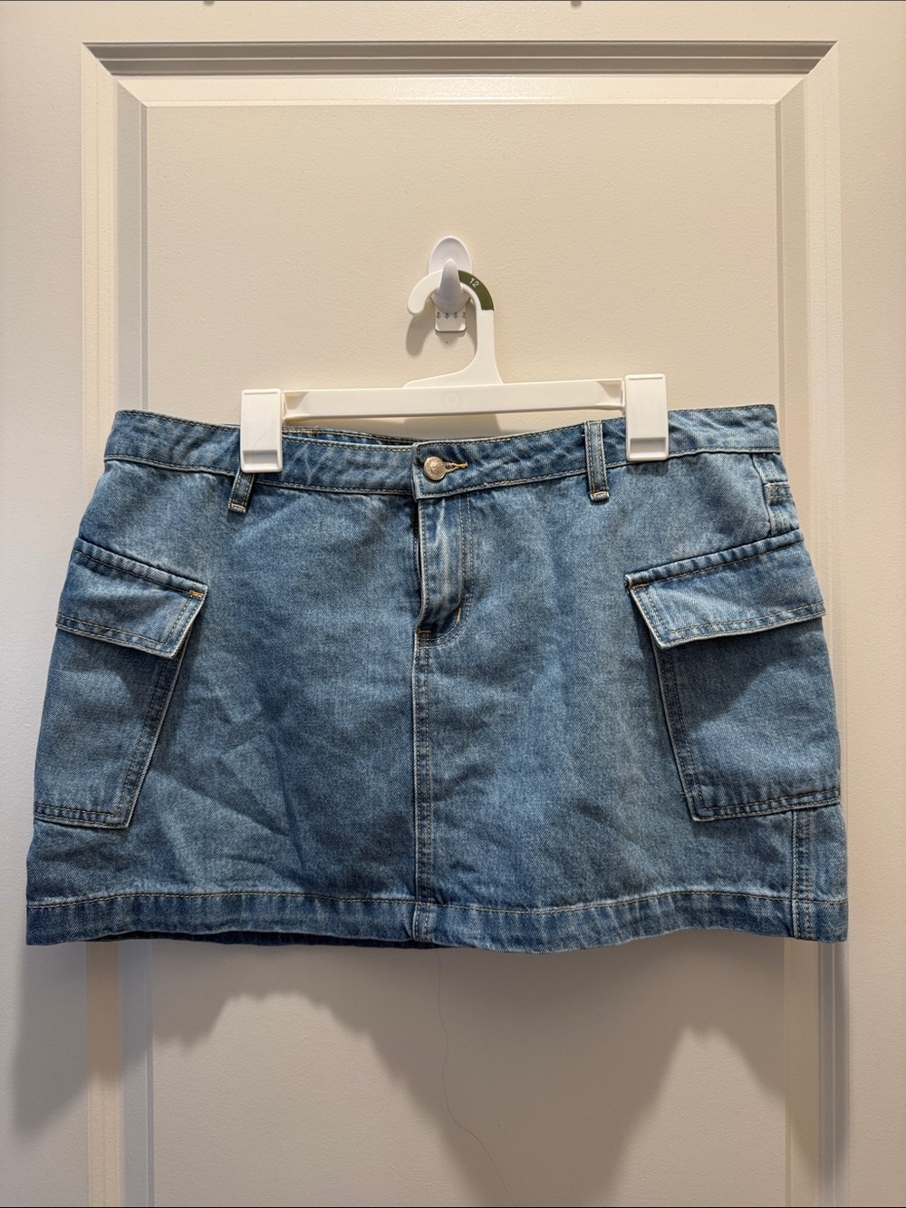 Princess Polly Light Blue Denim Mini Skirt with Cargo Pockets